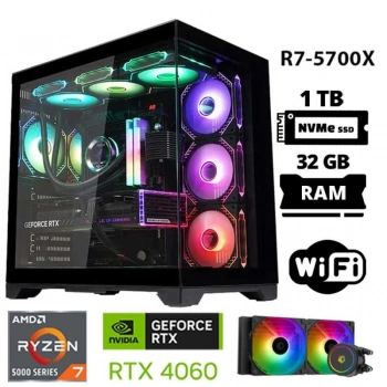 AMD Sword X32 Ryzen 7 5700X 32GB Ram 1TB M.2 NVMe SSD 8GB RTX4060 Sıvı Soğutmalı Oyuncu Bilgisayarı