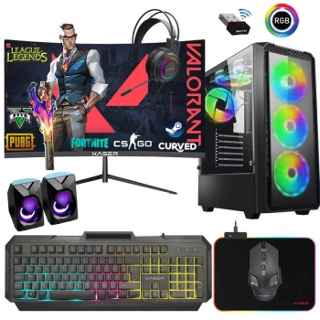 INTEL   i7 2600 16GB Ram 512GB SSD 4GB GT730 Ekran Kartı 24 Curved Oyun Bilgisayarı