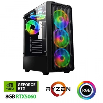 AMD Ryzen 5 8400F 32GB DDR5 Ram 2TB M.2 NVMe SSD 8GB RTX5060 Oyuncu Masaüstü Bilgisayarı