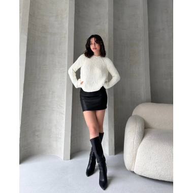 Bisiklet Yaka Selanik Örgü Triko Kazak