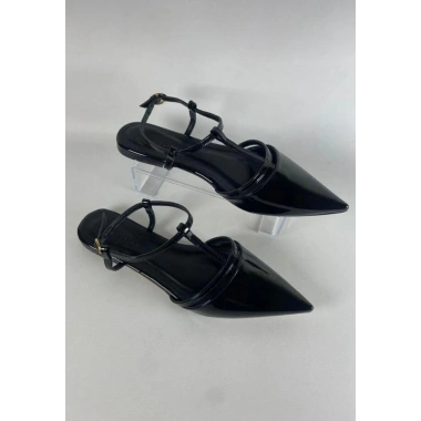 Canca Siyah Rugan Babet Ayakkabı