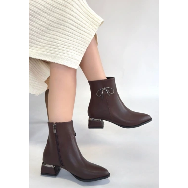 Harly Kahverengi Cilt Topuklu Bot