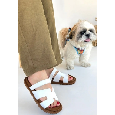 Kooni Beyaz Cilt Terlik