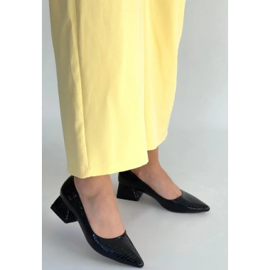 Meort Siyah Rugan Topuklu Ayakkabı