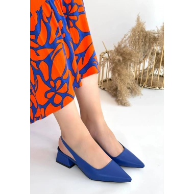 Morji Mavi Cilt Topuklu Ayakkabı