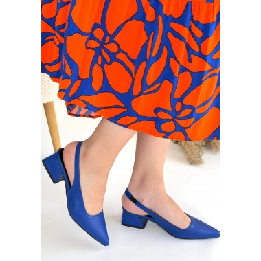 Morji Mavi Cilt Topuklu Ayakkabı