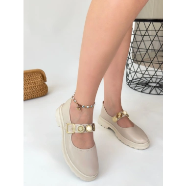 Okira Bej Cilt Oxford Ayakkabı