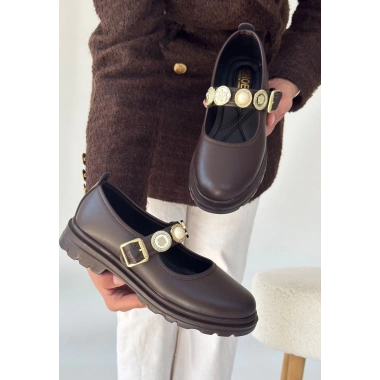 Okira Kahverengi Cilt Oxford Ayakkabı