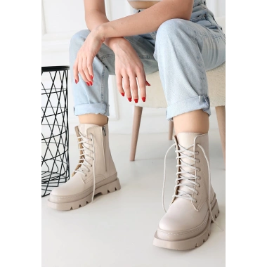 Orge Bej Cilt Bağcıklı Bot