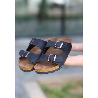 Rıno Siyah  Nubuk Terlik