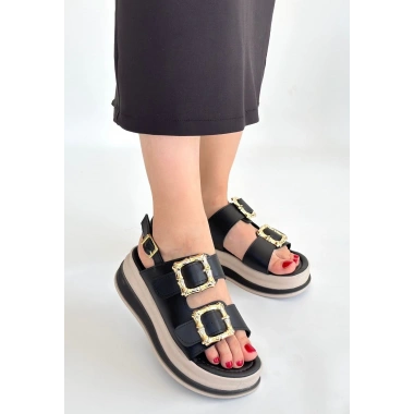 Stan Siyah Cilt Sandalet