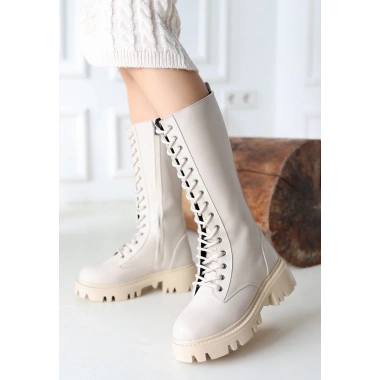 Uliza Bej Cilt Bağcıklı Çizme