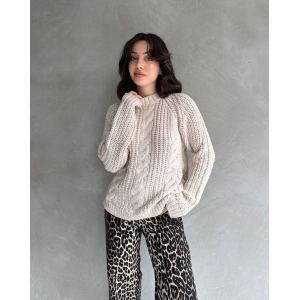 Bisiklet Yaka Örgü Desenli Triko Kazak