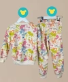 Bayramlık Mickey Desenli Renkli Sweatshirt Eşofman Altı Kız Çocuk Takım