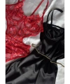 Yılbaşı Hediyesi Limited Edition Kırmızı Transparan Body & Saten Dantel Siyah Gecelik Seti