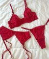 Yılbaşı Hediyesi Emilly Kırmızı Balenli 3lü Sütyen Takımı
