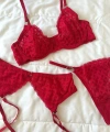 Yılbaşı Hediyesi Emilly Kırmızı Balenli 3lü Sütyen Takımı