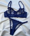 Lacivert Dantelli Iç Çamaşırı Takımı Seksi Iç Çamaşır Takımı Sütyen Tanga Takım Dantelli Sütyen