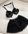 Yılbaşı Hediyesi Stella Dantel Detaylı Kırmızı Etekli Bralet Set