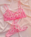 Minik Kalp Desenli İç Çamaşır Takımı ( Sütyen & Tanga )