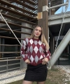 Bordo Bisiklet Yaka Oversize Kadın Triko Kazak