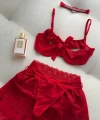 Yılbaşı Hediyesi Stella Dantel Detaylı Kırmızı Etekli Bralet Set