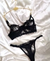 Siyah Balenli Bralet Takım