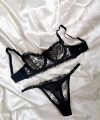 Siyah Balenli Bralet Takım