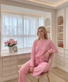 Kadın %100 Pamuk Soft Pembe Pijama Takımı