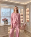 Kadın %100 Pamuk Soft Pembe Pijama Takımı