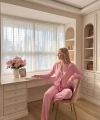 Kadın %100 Pamuk Soft Pembe Pijama Takımı