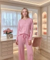 Kadın %100 Pamuk Soft Pembe Pijama Takımı