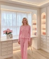 Kadın %100 Pamuk Soft Pembe Pijama Takımı