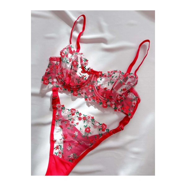 Mathilda Balenli Kapsız Tül Sütyen Takımı