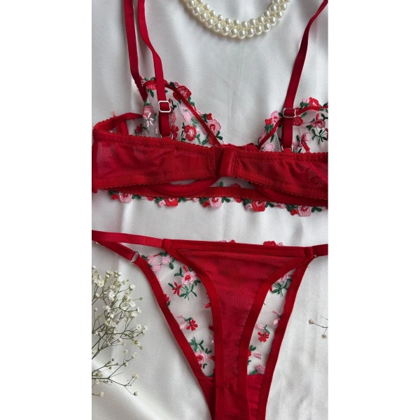 Mathilda Balenli Kapsız Tül Sütyen Takımı