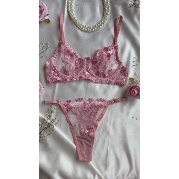 Mathilda Balenli Kapsız Tül Sütyen Takımı