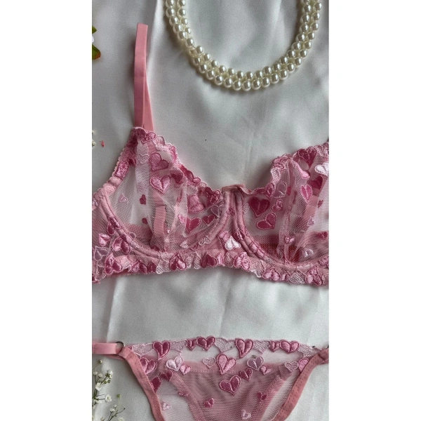 Mathilda Balenli Kapsız Tül Sütyen Takımı