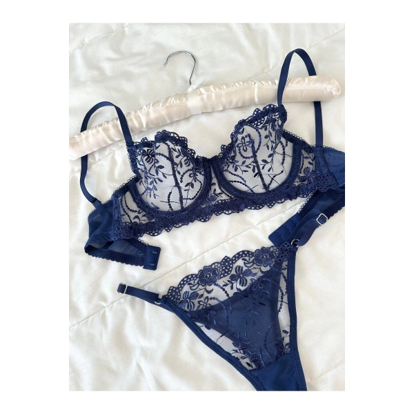 Mathilda Balenli Kapsız Tül Sütyen Takımı