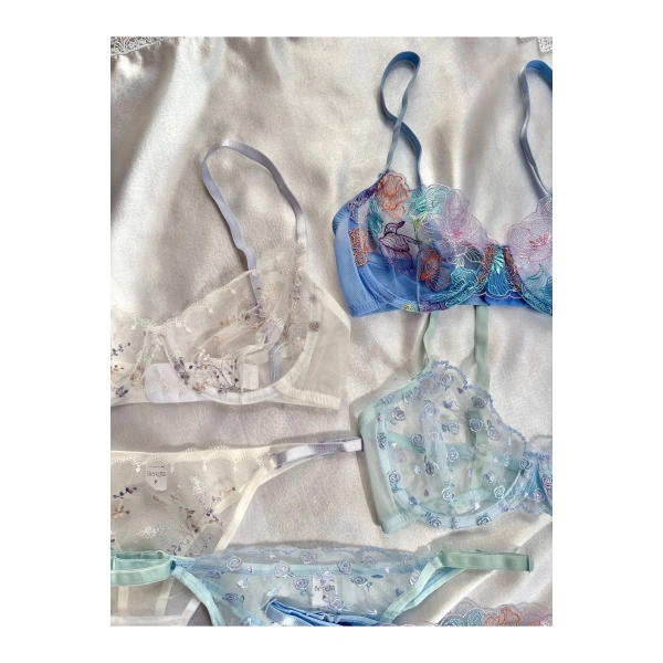 Premium Çeyiz Seti Balenli Kapsız Tül Sütyen Takımı