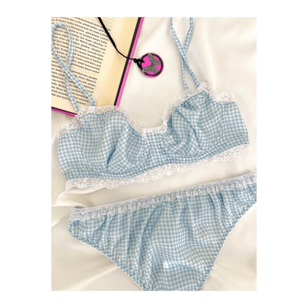 Petit Carré 4lü Kenarları Dantel Detaylı Saten Kapsız Balenli İç Çamaşırı Seti