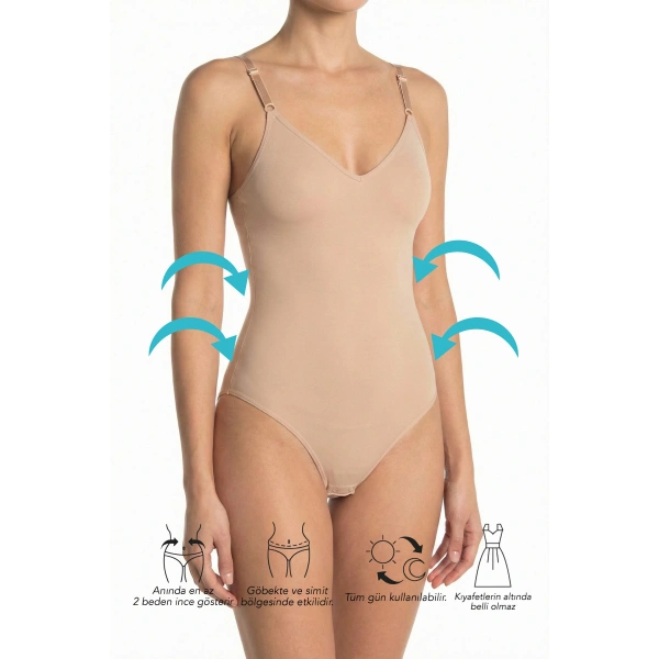 Çıtçıtlı Slip Body Korse – Dikişsiz, Ultra Rahat ve Masaj Etkili Toparlayıcı (2 Beden Toparlayan)