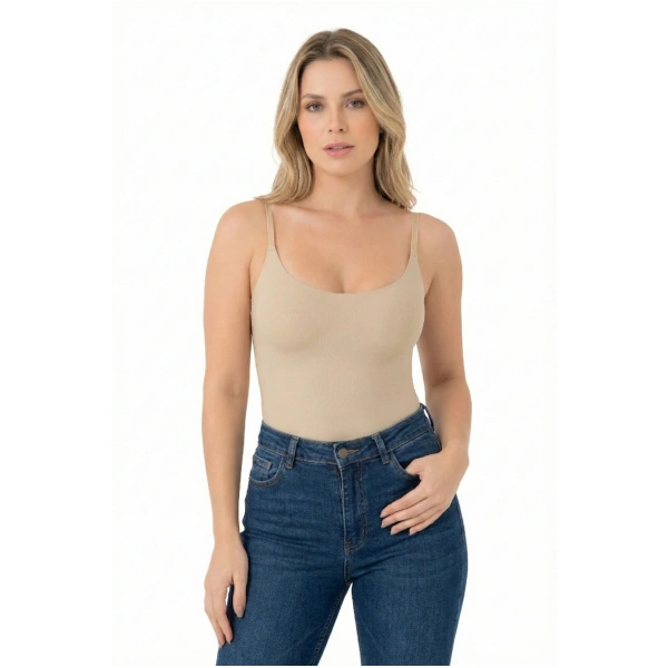 Göğüs Destekli Body Korse – Toparlayıcı ve , İz Yapmayan Silikonlu (2 Beden İncelten)