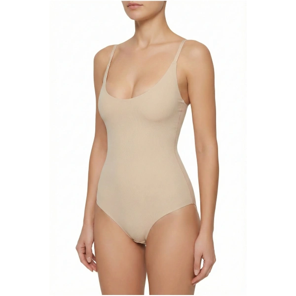 Göğüs Destekli Body Korse – Toparlayıcı ve , İz Yapmayan Silikonlu (2 Beden İncelten)