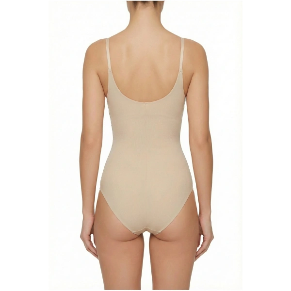 Göğüs Destekli Body Korse – Toparlayıcı ve , İz Yapmayan Silikonlu (2 Beden İncelten)