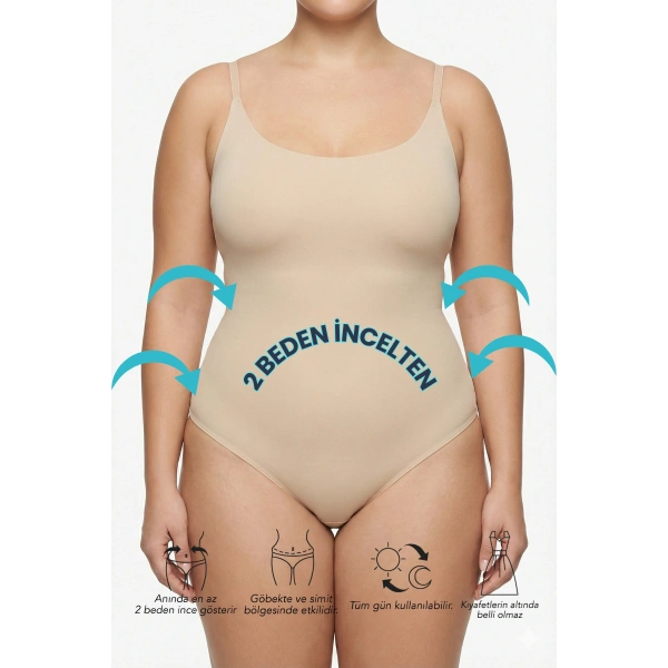 Büyük Beden Göğüs Destekli Body Korse – Toparlayıcı ve , Kaymaz Silikonlu