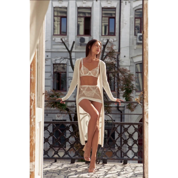 Dantel Detaylı Beyaz Etekli Bralet Set