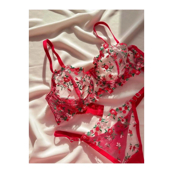 Yılbaşı Hediyesi Mathilda Balenli Kapsız Tül Sütyen Takımı