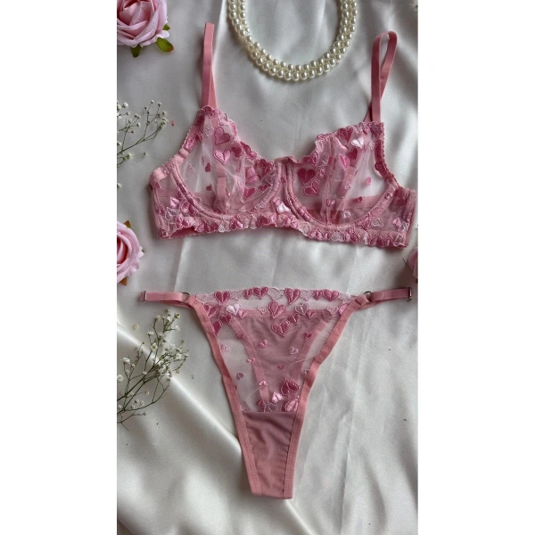 Mathilda Balenli Kapsız Tül Sütyen Takımı