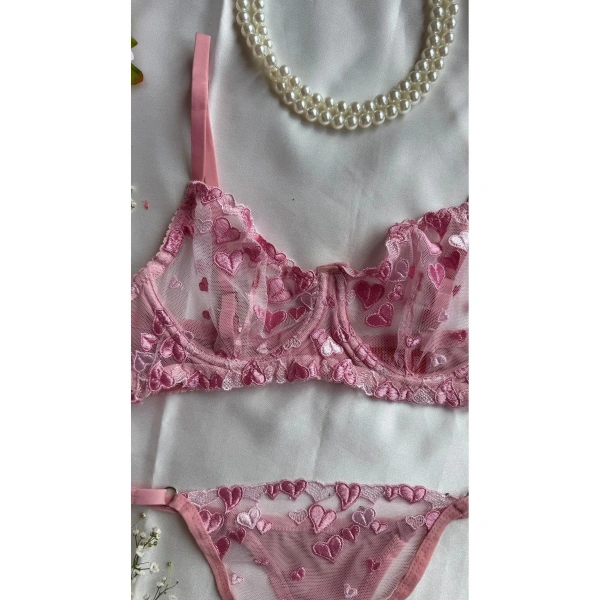 Mathilda Balenli Kapsız Tül Sütyen Takımı