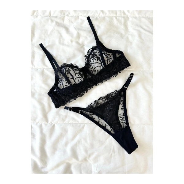 Yılbaşı Hediyesi Mathilda Balenli Kapsız Tül Sütyen Takımı